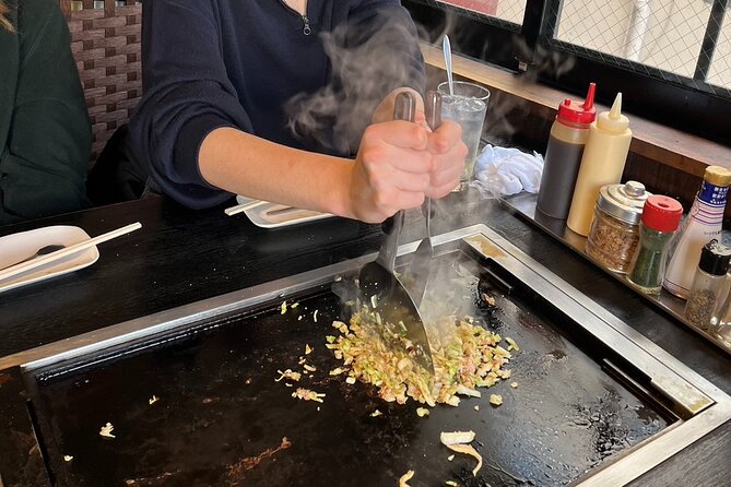 Okonomiyaki Cooking,Japanese Sake Free Flowing Experience